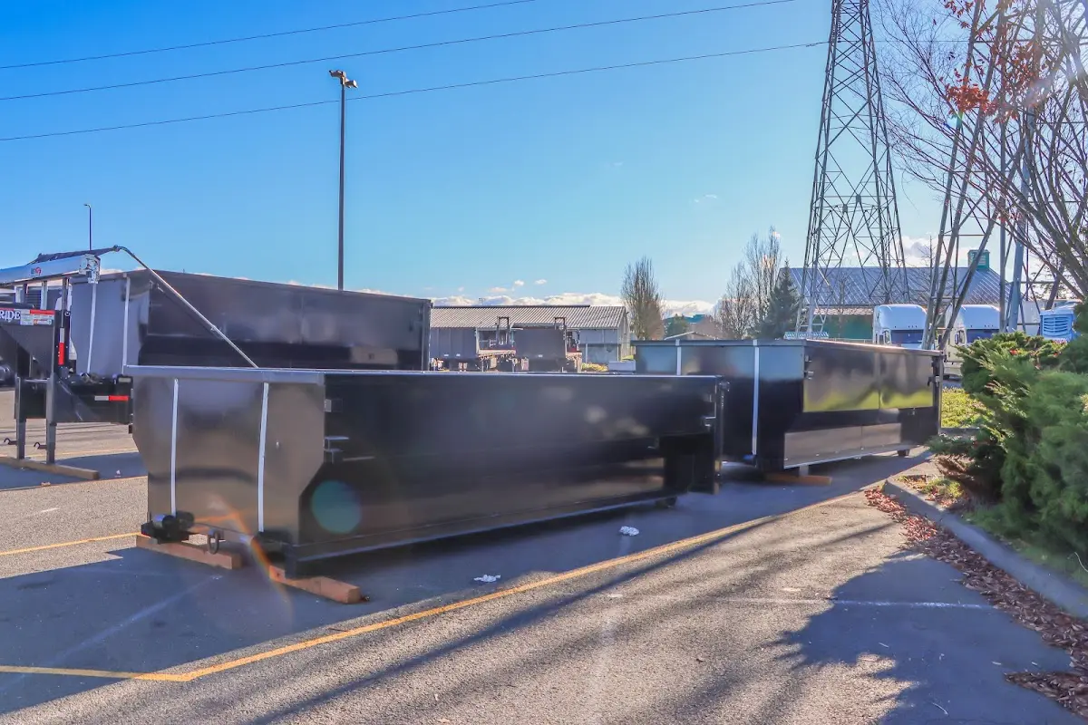 Roll-off dumpster ready for waste disposal at job site for Construction Dumpster Rental in Berthoud